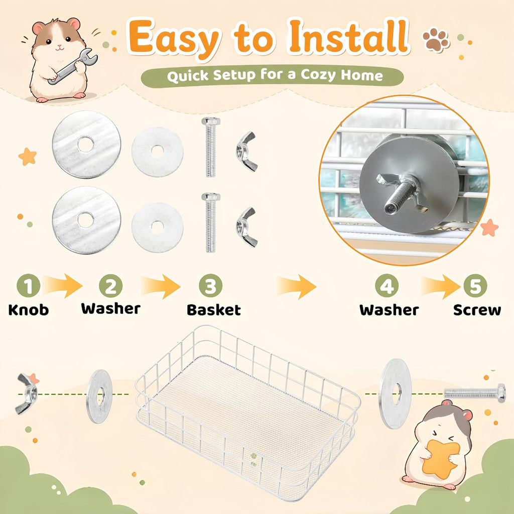 Rat Cage Platform with Mat, Chew Resistant Hanging Squirrel Ledge