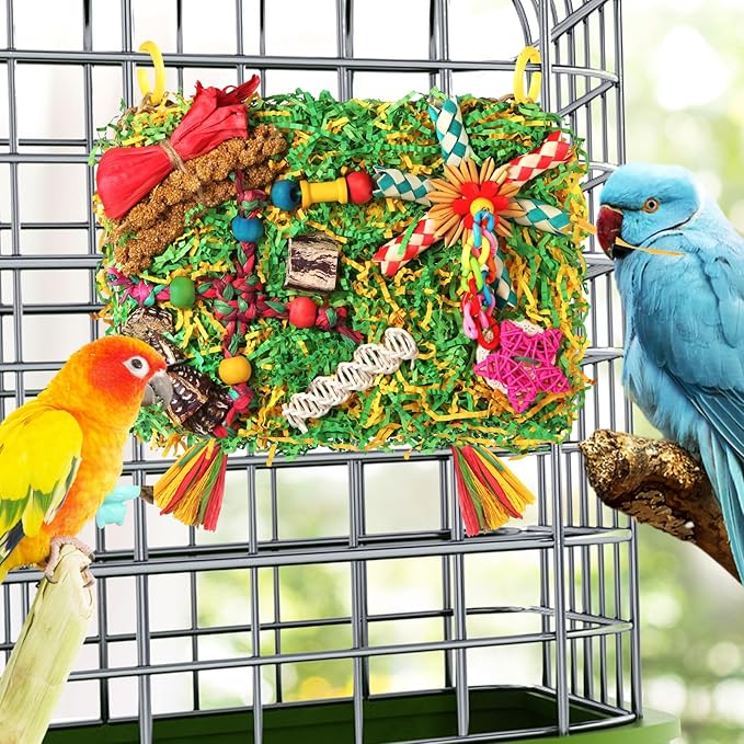 Bird Toys Parakeet Toys, Large-Sized Parrot Foraging & Shredding Cage Hanging - Image 6