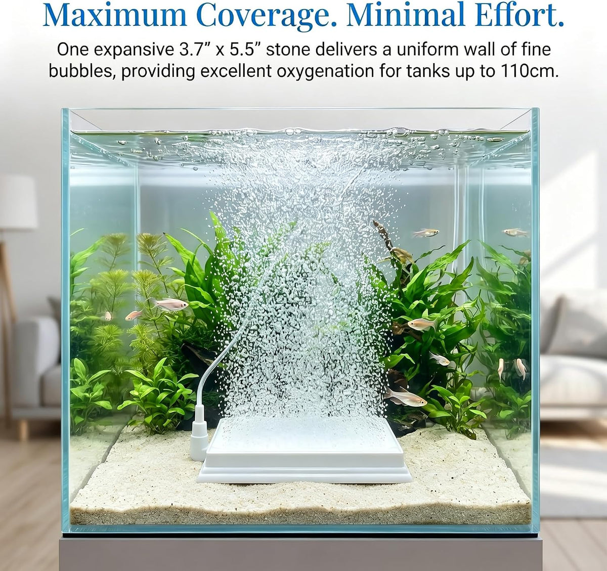 Large Rectangular Nano Air Stone Block, 1 Pack 3.7x5.5in Aquarium Diffuser