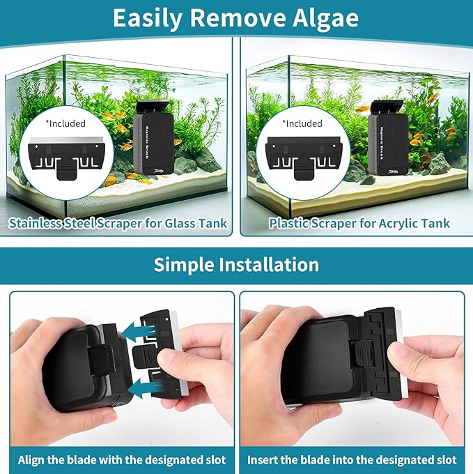 hygger Aquarium Magnet Glass Cleaner, Magnetic Fish Tank Cleaner - Image 4