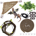 Hamiledyi Bearded Dragon Tank Accessories Lizard Large Hammock Jungle Climber Vines Flexible Leaves Bendable Vine Artificial Branch Habitat Reptile Decor for Chameleon, Lizards,Gecko,Snakes