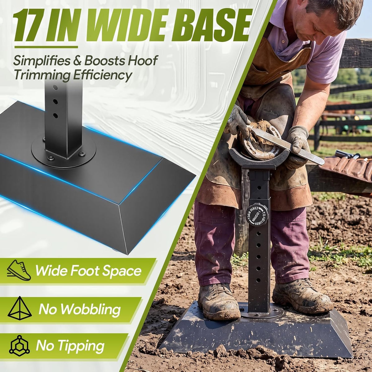 Horse Hoof Stand, Farrier Hoof Trimming Stand Metal Tool 50-65cm