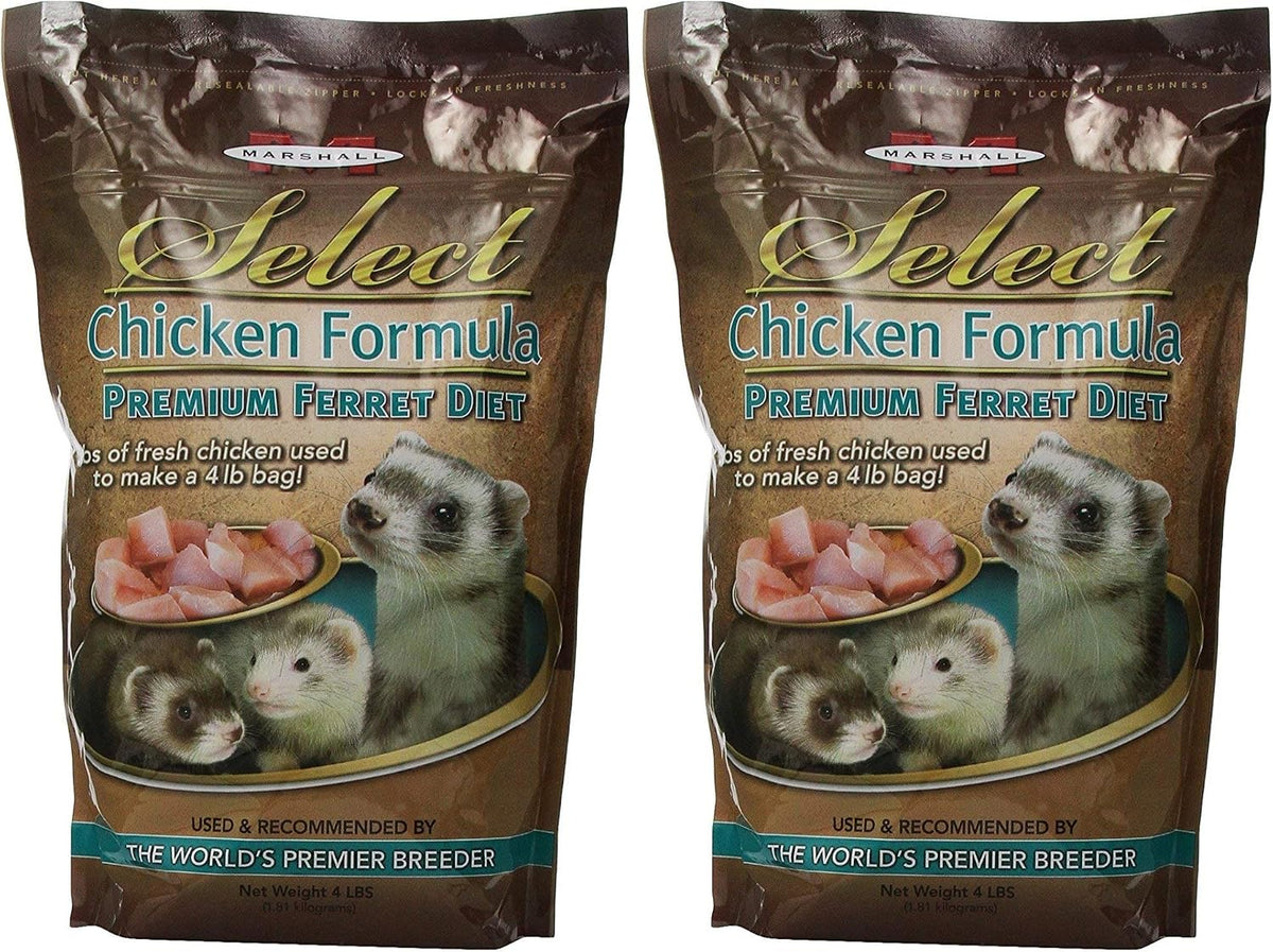 Marshall Select Chicken Formula Premium Ferret Diet – 4 lbs – Supports Digestion, Energy & Muscle Maintenance – Balanced Small Animal Food with Essential Nutrients