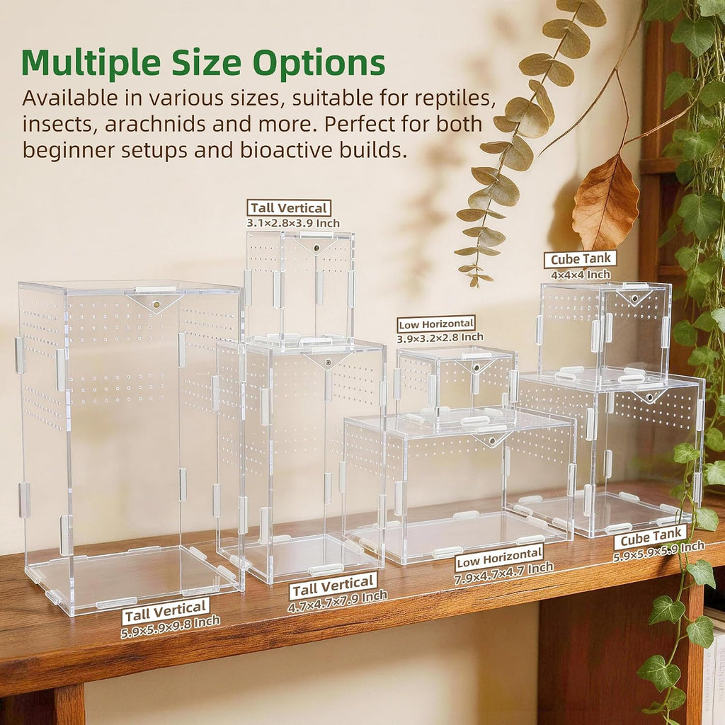 Portable Acrylic Jumping Spider Terrarium 5.9" Cube for Spider, Mantis