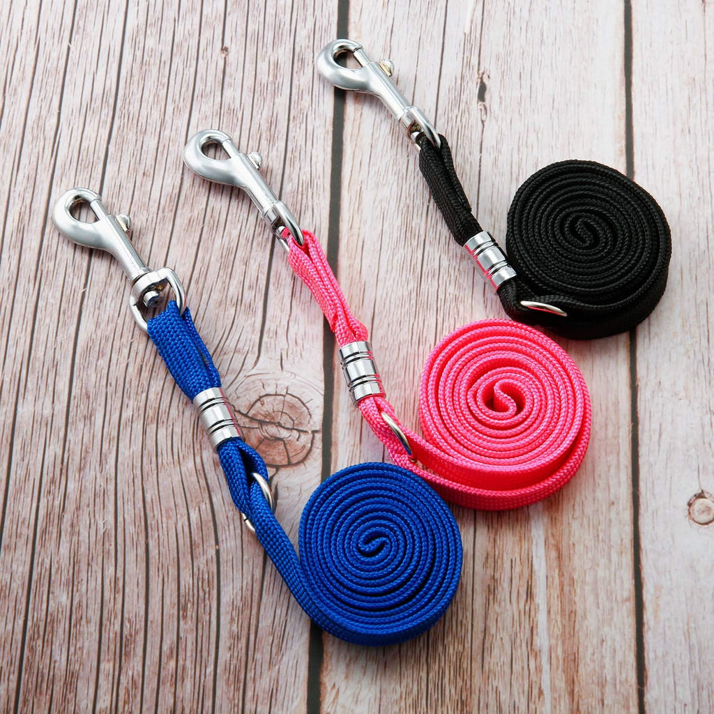 Boao 9 Pcs Pet Grooming Loop Adjustable Nylon Restraint, Black, Blue, Pink