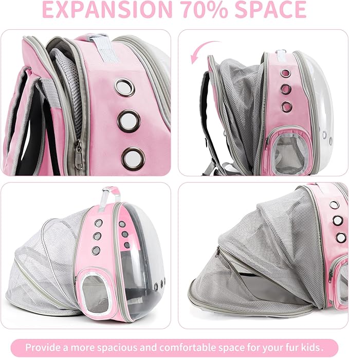 Cat Backpack Carrier, Back Expandable Pet Backpack - Image 5