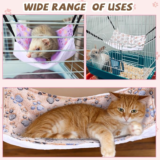 Geelin 4 Pcs Cat Hammock for Cage Hanging Soft Pet Hammock Bed - Image 4