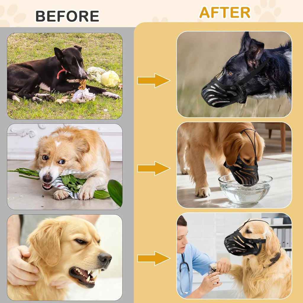 Dog Muzzle, Soft Breathable Dog Muzzles Suitable Dogs for Prevents Biting