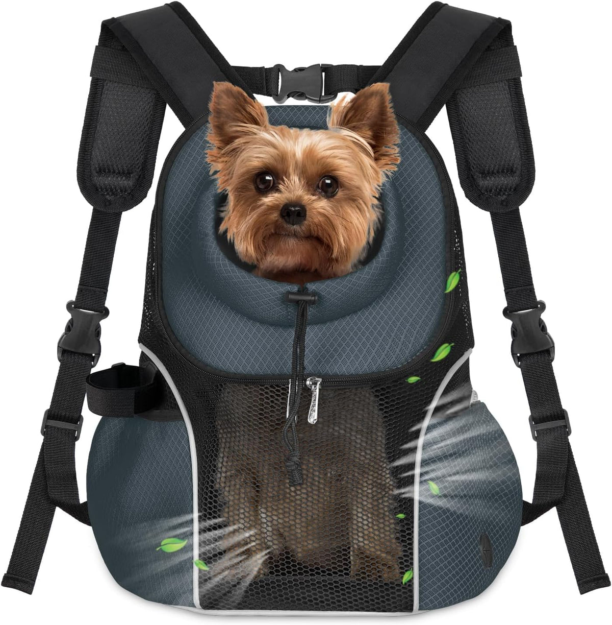 WOYYHO Pet Dog Carrier Backpack, Ventilated Mesh Small Dog Front Backpack