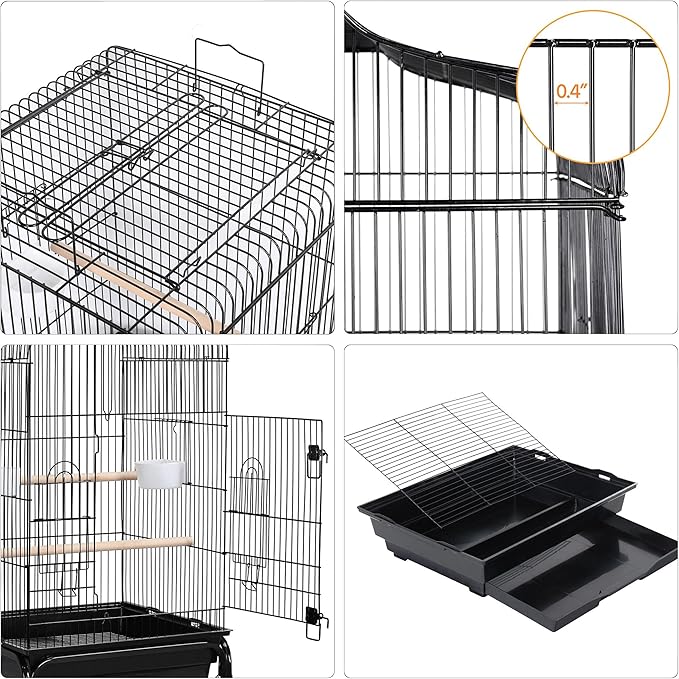 Yaheetech Open Top Rolling Parrot Bird Cage - Image 8