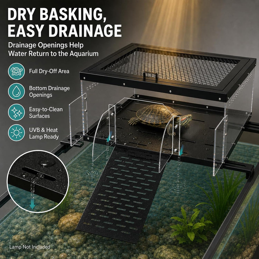 Extra Large Turtle Basking Platform with Ramp for Aquatic Turtle Above Tank