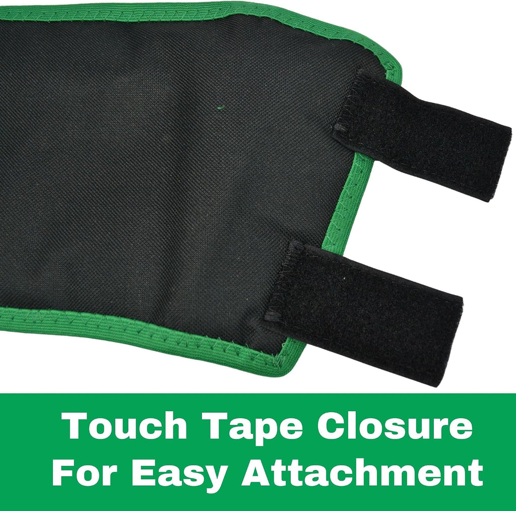Click Horse Fetlock Shield, Horse Wrap, Prevents Pressure Sores & Bed Sores Fetlock Shields for Horses, Protection Horse Boots, Bedsore Boots, Nylon Lined Interior Black w/Green Trim - One Size