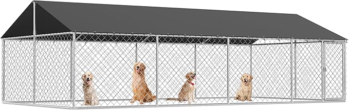 236"x 118" Outdoor Dog Enclosure Heavy Duty Dog Kennel House Mesh Dog Big Cage by Petony