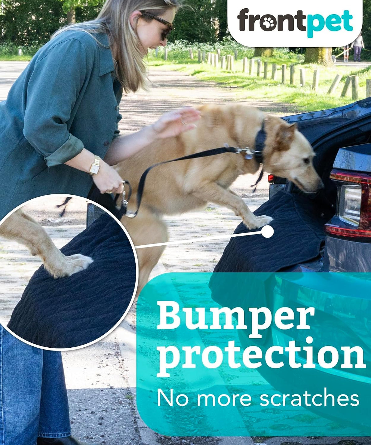 Cargo Cover for Dogs, Water Resistant Pet Cargo Liner Dog Seat Cover Mat for SUVs Sedans Vans with Bumper Flap Protector, Non-Slip, Backseat Cover, Trunk Liner Universal Fit (Large/Black)