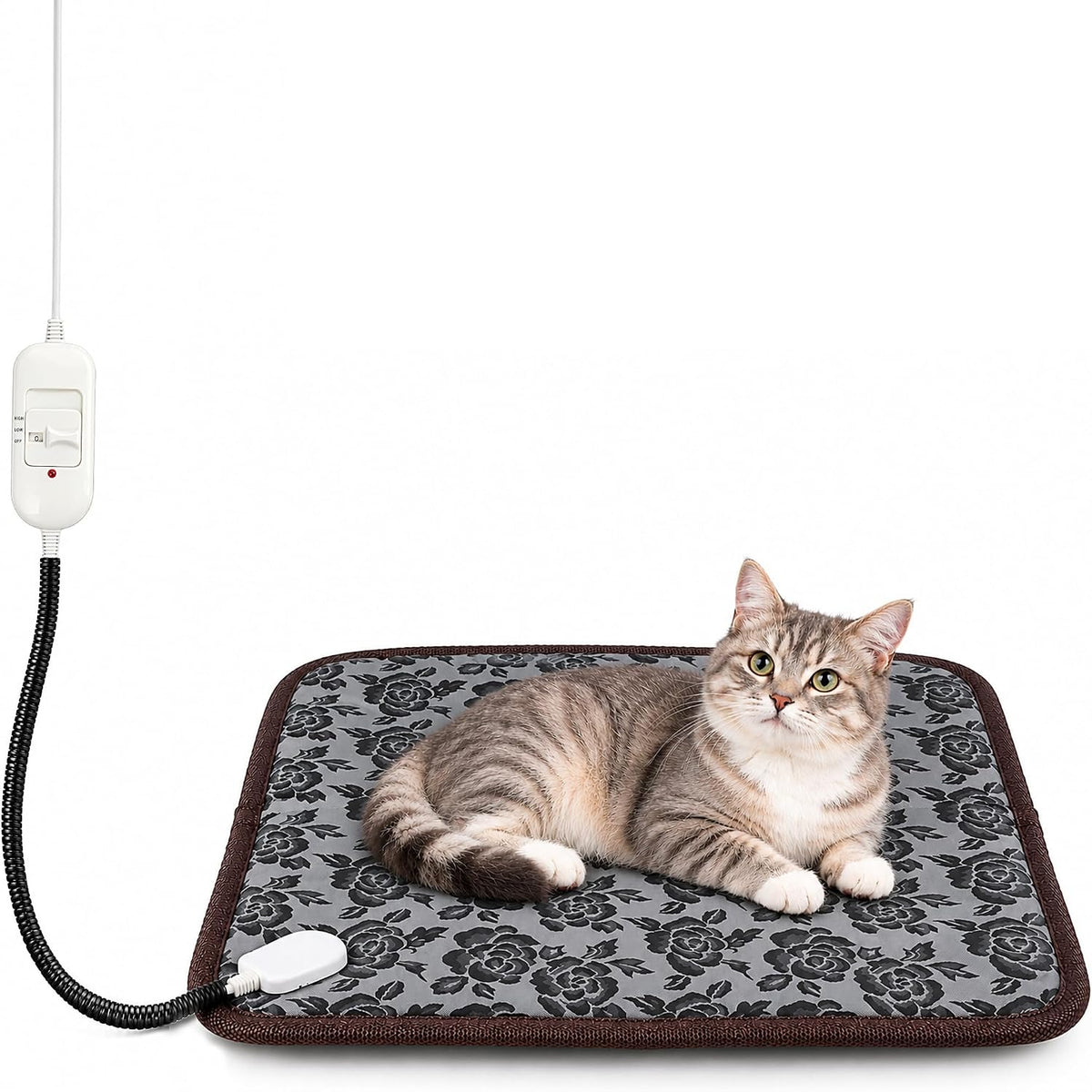 Electric Dog Heating Blanket, Heating Pad for Cat, Pet with Anti-Bite Tube