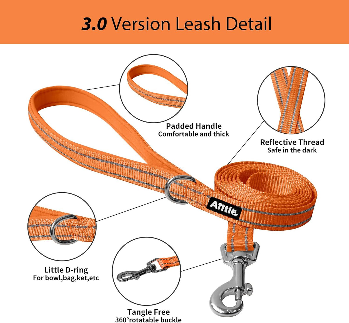 Medium Dog Harness and Leash Set, Step-in Puppy Pet Vest, Orange XL