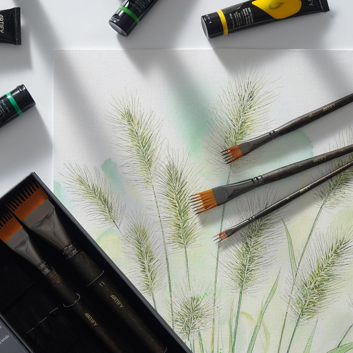 ARTIFY Grainer Brush Set, 5-Piece Flat Comb Paint Brushes