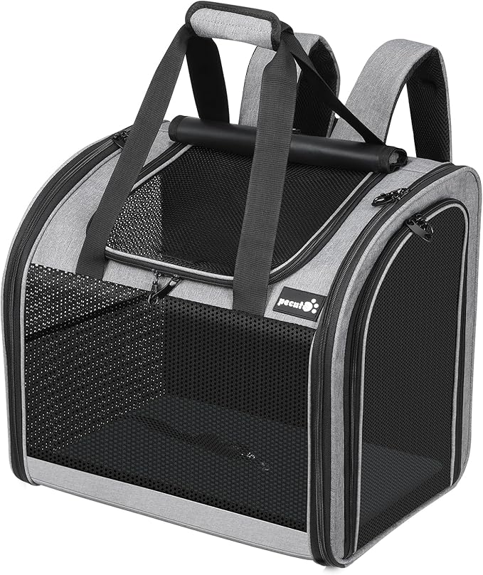 Pecute Cat Backpack with Widened Interior Space, Upgraded Dog Backpack Carrier by pecute