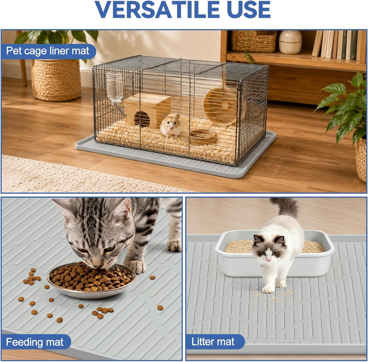 Silicone Pet Cage Liner Mat, 24" x 24"
