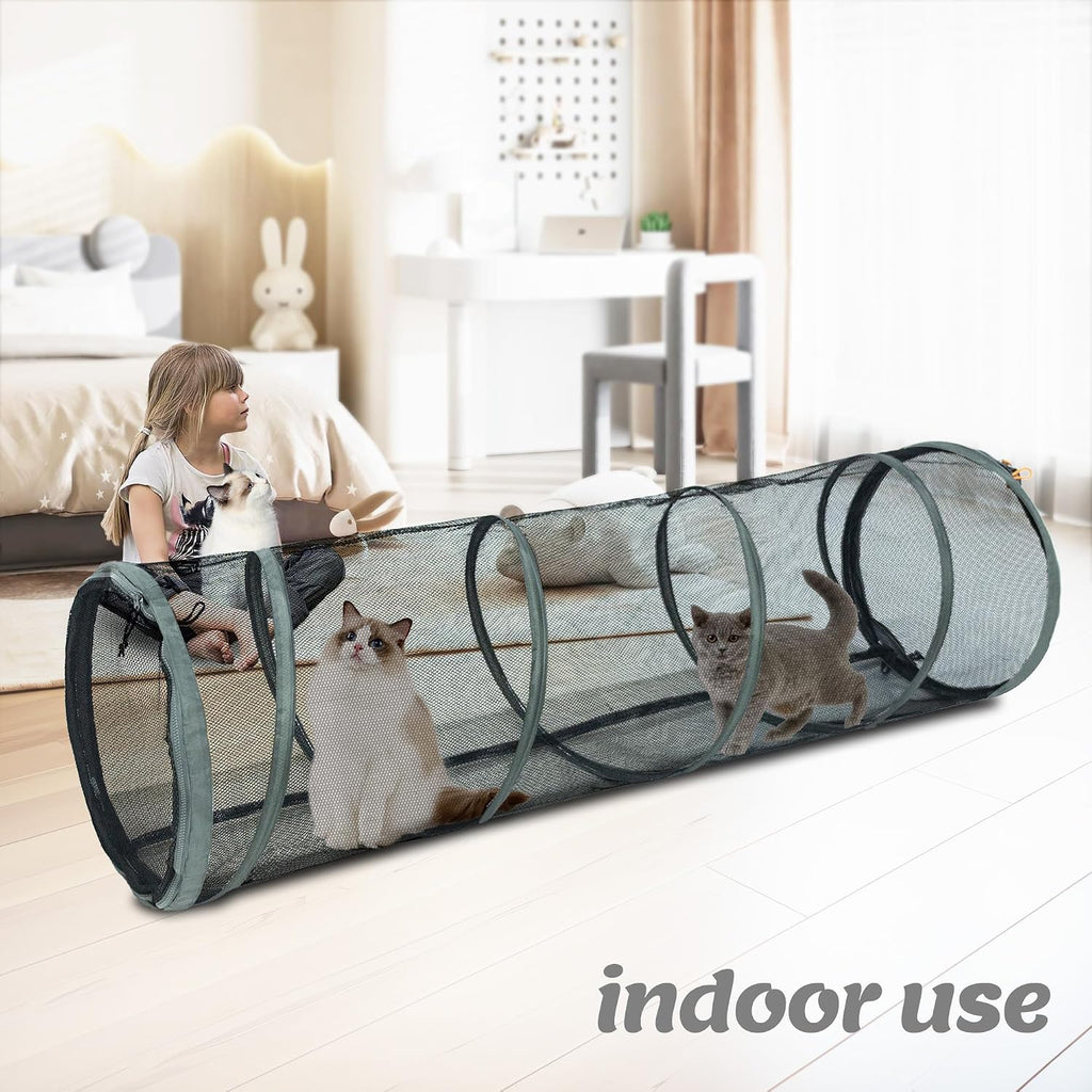 Cat Furniture for Indoor and Outdoor Playpen Portable Cat Tunnels, Kennel Enclosure,Portable Catio for Indoor Cats, Dogs & Small Animals,Easy Connected with Tents or Cubes,2 Packs
