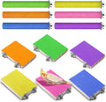 Reginary 12 Pcs Bird Perch Stand Toy Includes 6 Parrot Perch Wood Stand Bird Platform 6 Colorful Paw Grinding Stick for Cage Accessories Parakeet Cockatiel, 6 Colors