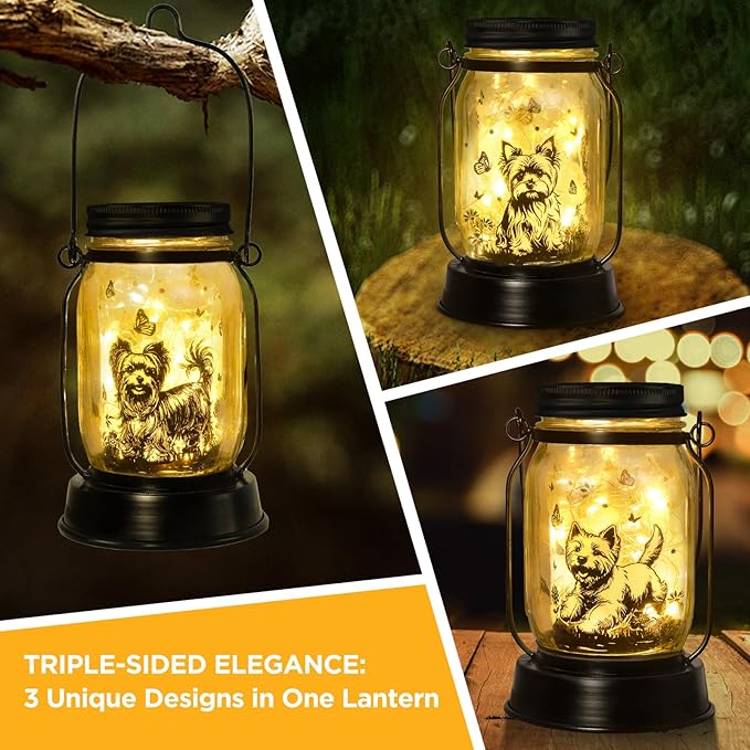 Yorkie Dog Gifts for Women/Men Yorkshire Terrier Solar Lanterns Mom Birthday - Image 4
