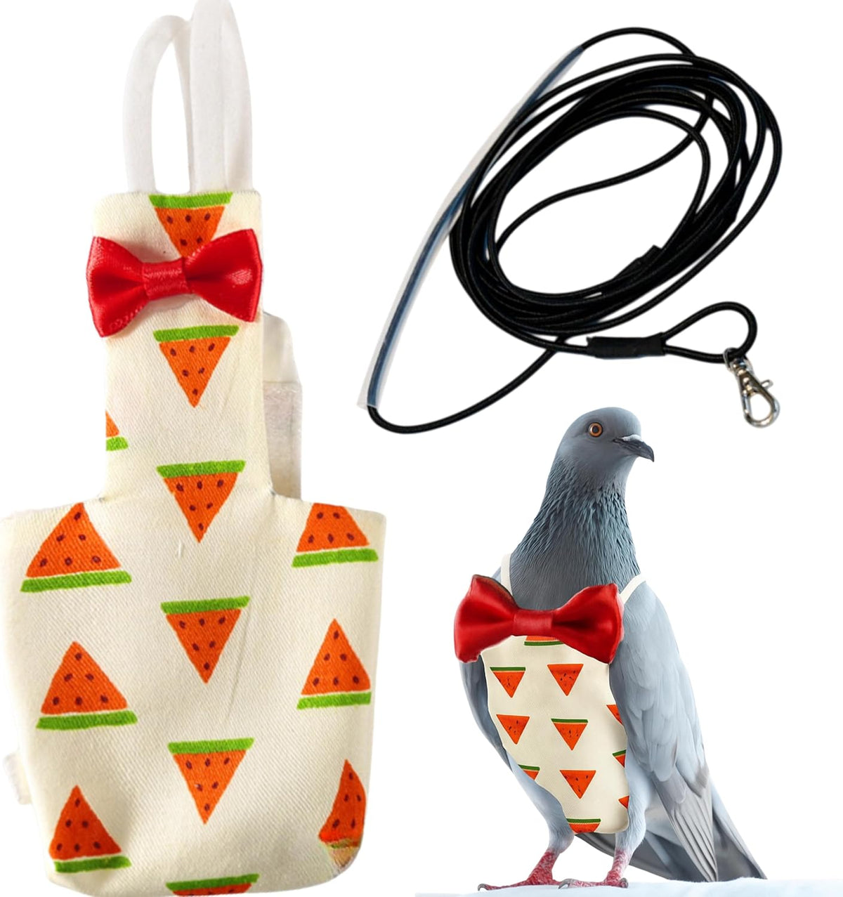 Birds Pigeon Diaper Pants Harness and Leash, Bird Diapers for Pigeons and Leash Harness, Diapers for Birds Cockatiel Parrot, Parakeet Diaper, Pigeon Pants, Parrot Clothes for Bird (XL-Pineapple)