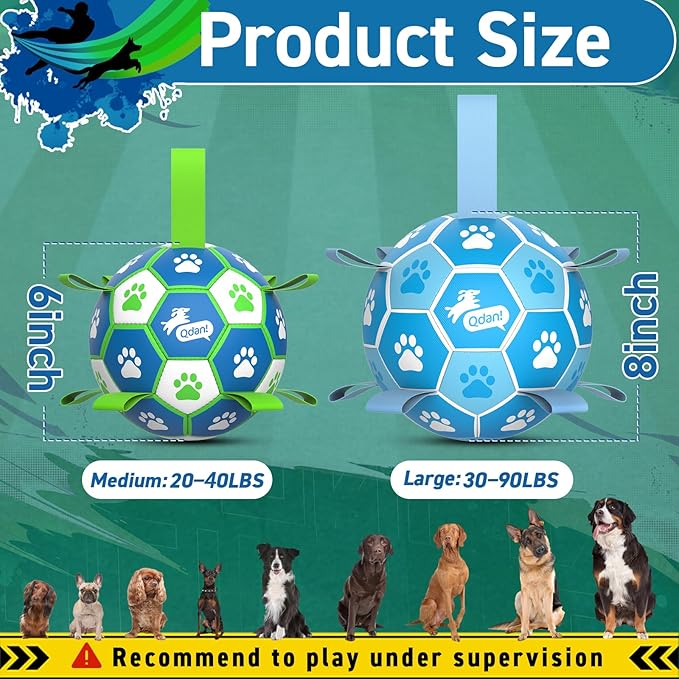 QDAN Dog Toy Balls, Dog Soccer Ball - Image 4