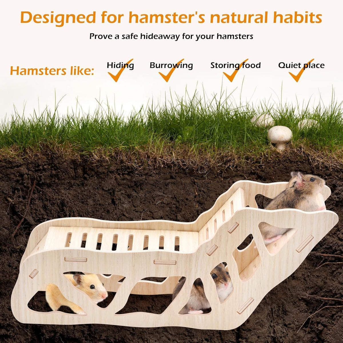 Hamster Platform 3-Piece，Hamster Cage Accessories toy Set