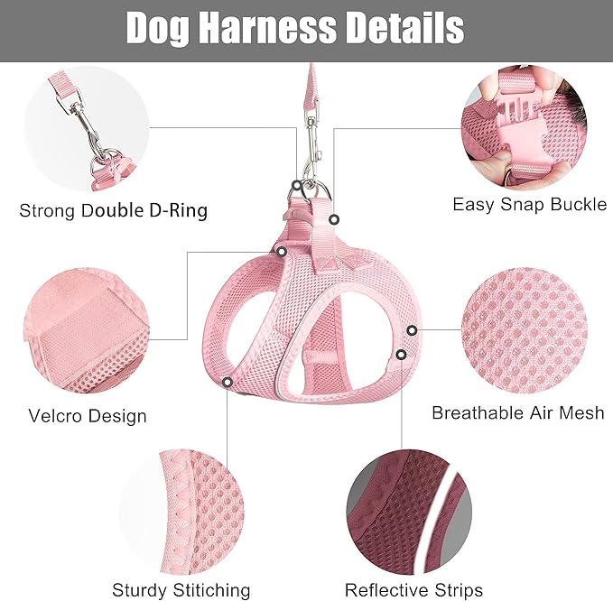 PetiFine Extra Small Step in Dog Harness and Leash Set, Cat Harness and Leash - Image 3