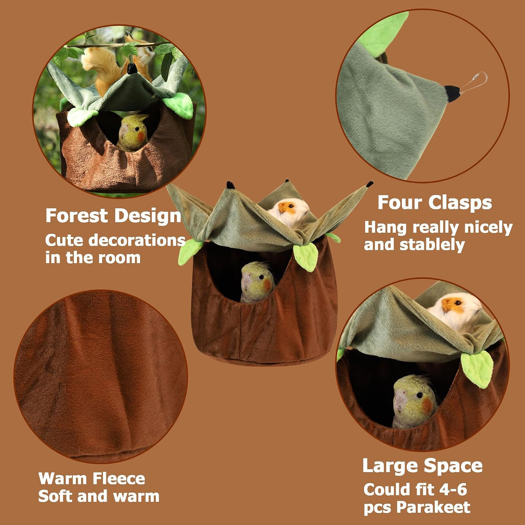 FLAdorepet 2 Layers Bird Hammock Nest Hanging Bed for Parrot Sugar Glider