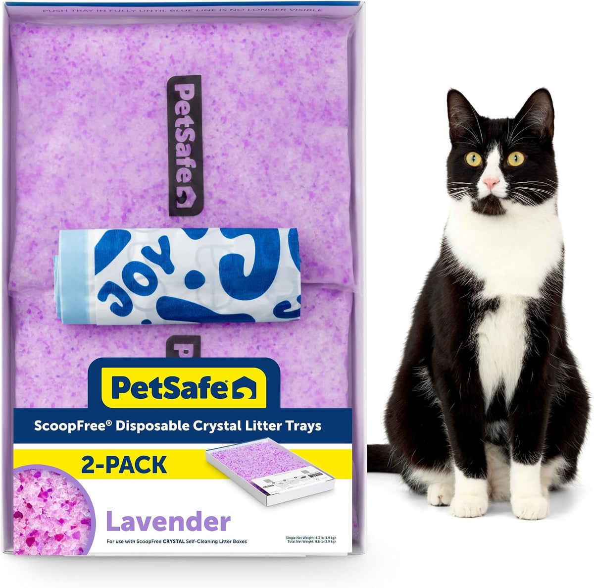 PetSafe ScoopFree Disposable Crystal Cat Litter Trays, Lavender, 2-Pack