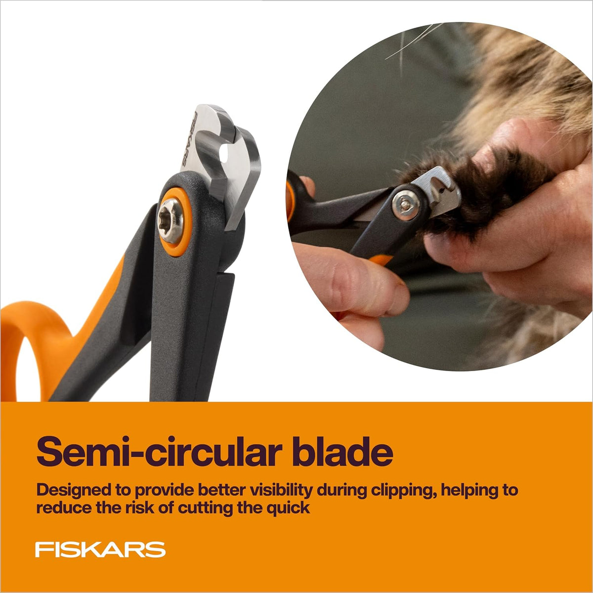 Fiskars Pet Small Nail Clippers, Cat and Dog Trimmers for Grooming, 4.25"