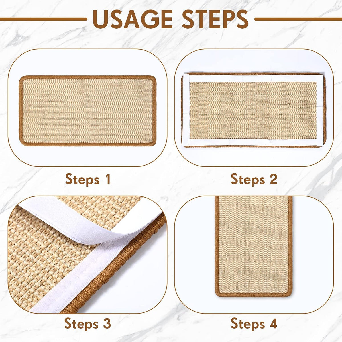 Mixweer 3 Pcs Wall Cat Scratcher Mat 19.7 x 9.8" Mounted Scratching Pad