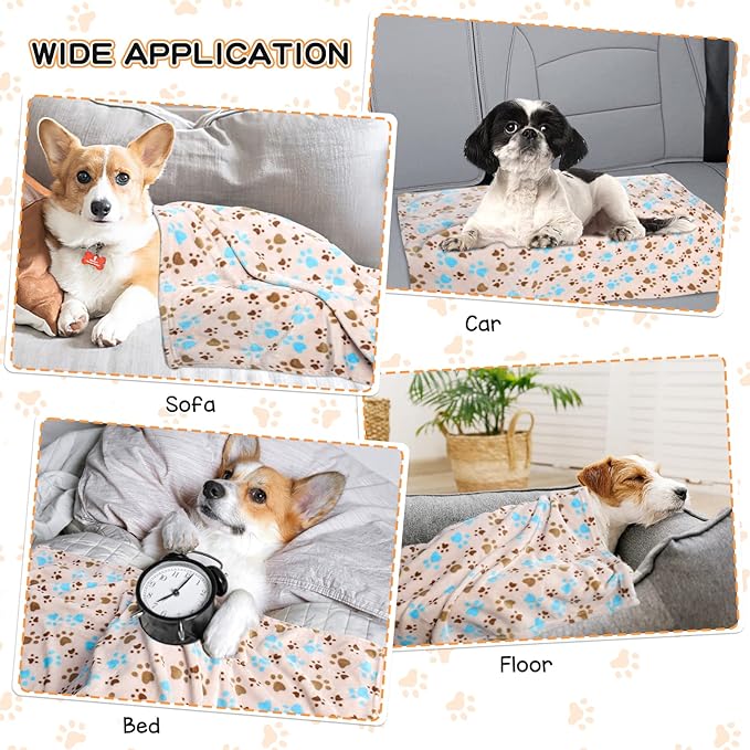 Rezutan Dog Blanket for Large Dogs, Upgraded 3 Pack Dog Cat Flannel Blankets - Image 5