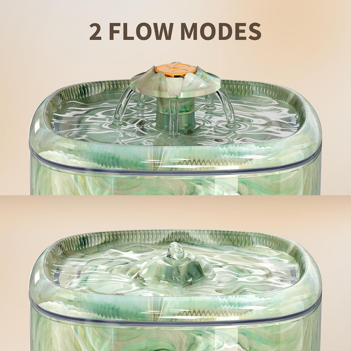 Cat Water Fountain Automatic 2.5L, Interactive Spinning Top & Camouflage Design, Ultra-Quiet Pump with 4-Stage Filter, Pet Water Dispenser with 2 Filters for Multiple Pets (Green+8 Filters)
