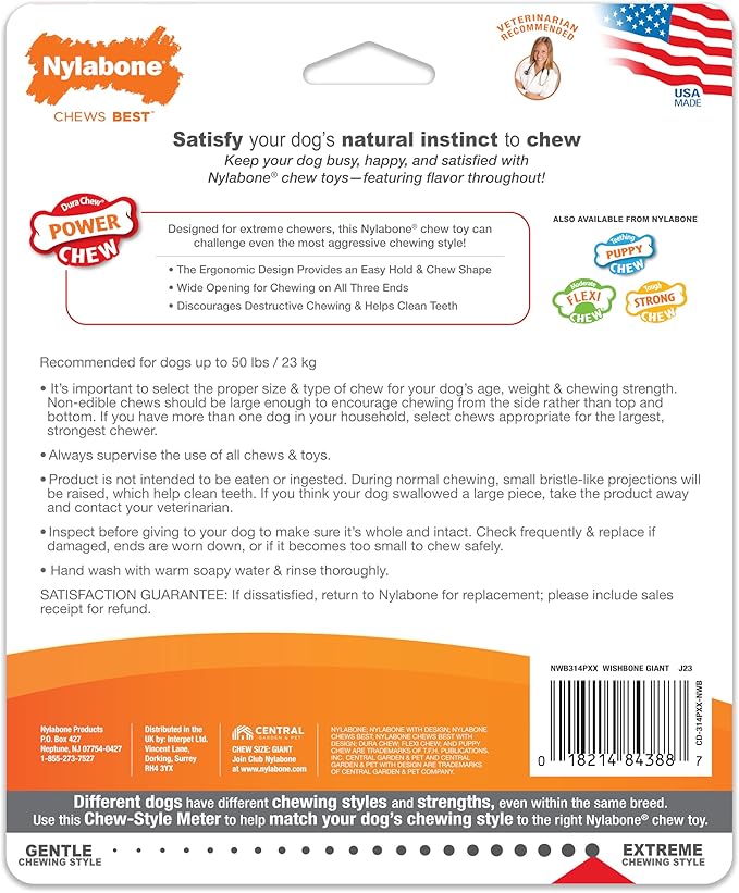 Nylabone Ergonomic Hold Wishbone Power Chew Toy - Image 10