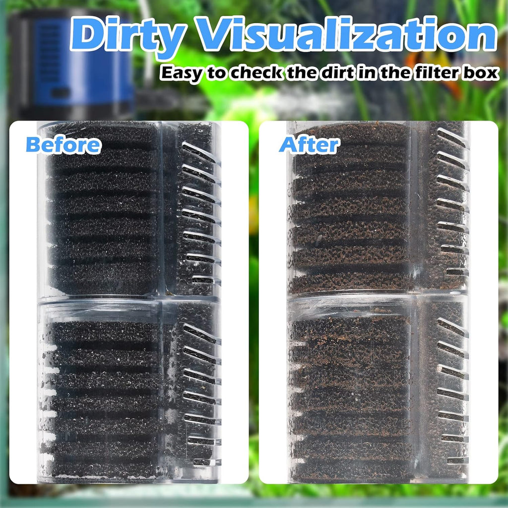 Fish Tank Filter Powerful 400GPH for 75-200 Gallon Large Aquarium Small Pond Fountain, Wave-maker Submersible Water Pump Turtle Tank Filter for Saltwater & Freshwater System