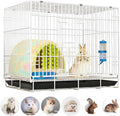 Small Animal Cage Indoor, Hamster Cage with Water Bottle & Food Bowl & Washable Small Nest, Guinea Pig Cage for Ferret, Chinchilla, Bunny, Kitten, Hedgehog, Squirrel, Rat, Rabbit