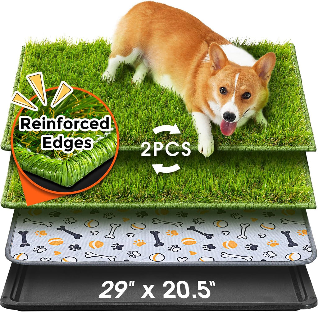 Hompet Washable Pee Pads for Dogs, 22"x14.5", 2-Pack Thick Heavy Absorbency Reusable Pee Pads Prevent Leakage Non-Slip, Pet Training Pads for Puppy Playpen, Crate, Potty, Floor, Bed, Sofa