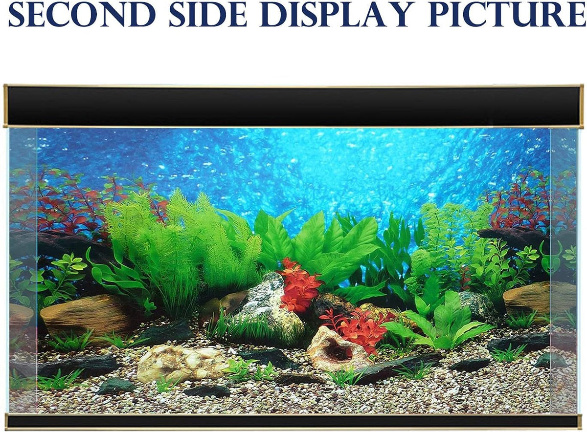 ELEBOX New 15.7" x 40" Fish Tank Background 2 Sided River Bed & Lake Background Aquarium