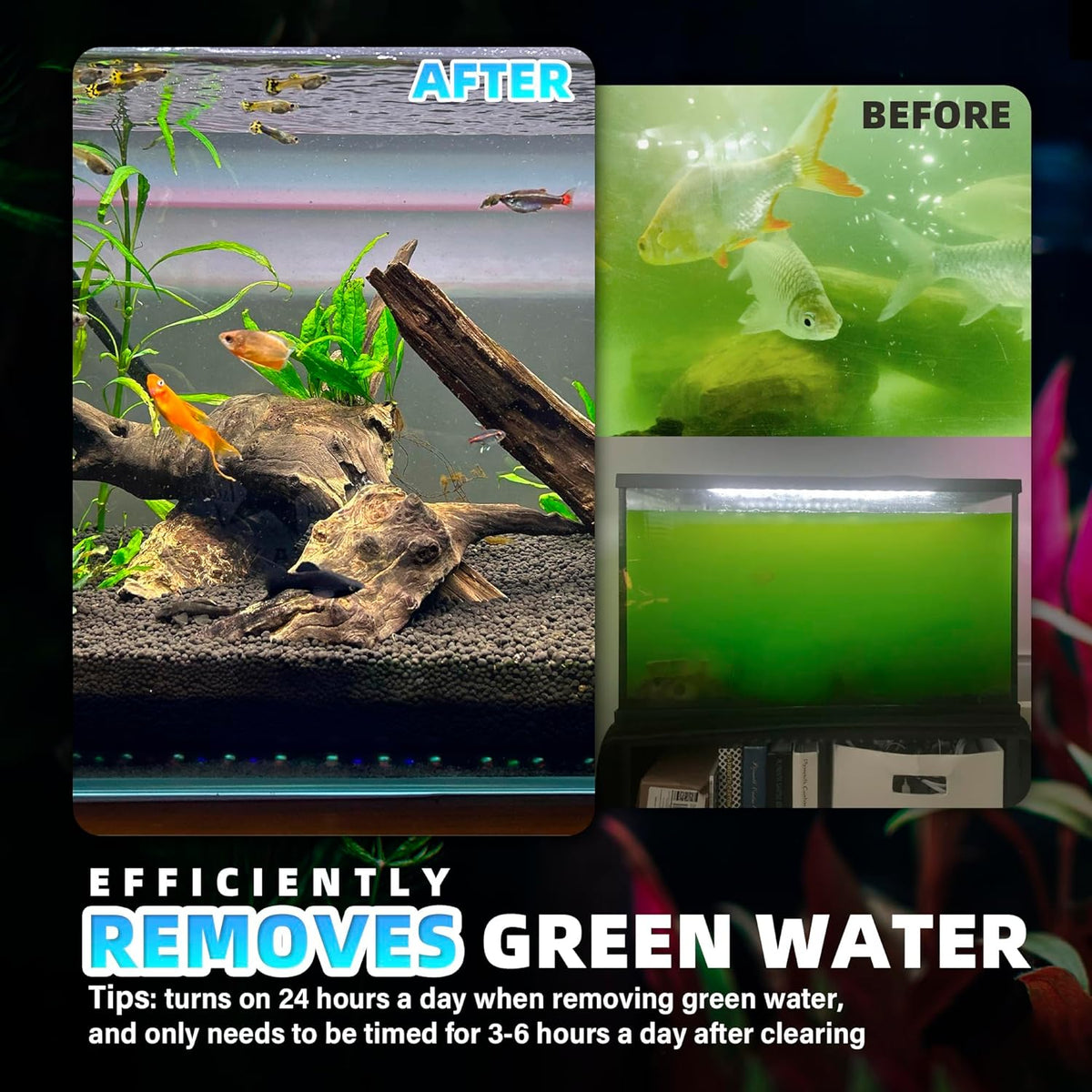 TARARIUM U-V Aquarium Filter for Fish Turtle Tank,Large fit 40-155Gal