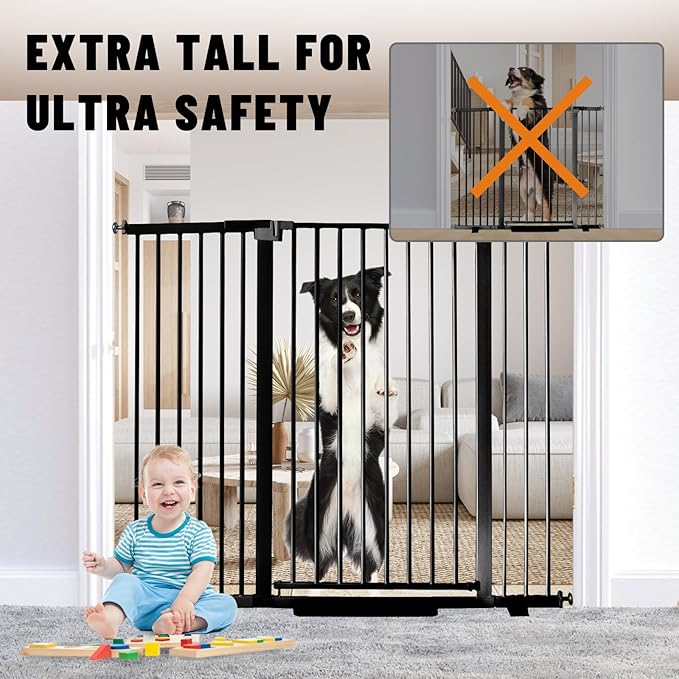 41" Tall Safety Pet Gate, Adjustable 29.92"-57.48" Wide, No Drilling Pressure - Image 3