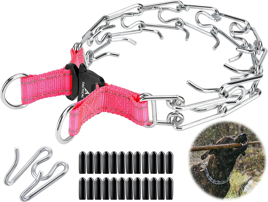 DEYACE Quick Release Dog Training Collar Adjustable Stainless Steel Collar for Small Medium Large Dog (Black, M/L Neck Girth 14.5"-18.6")