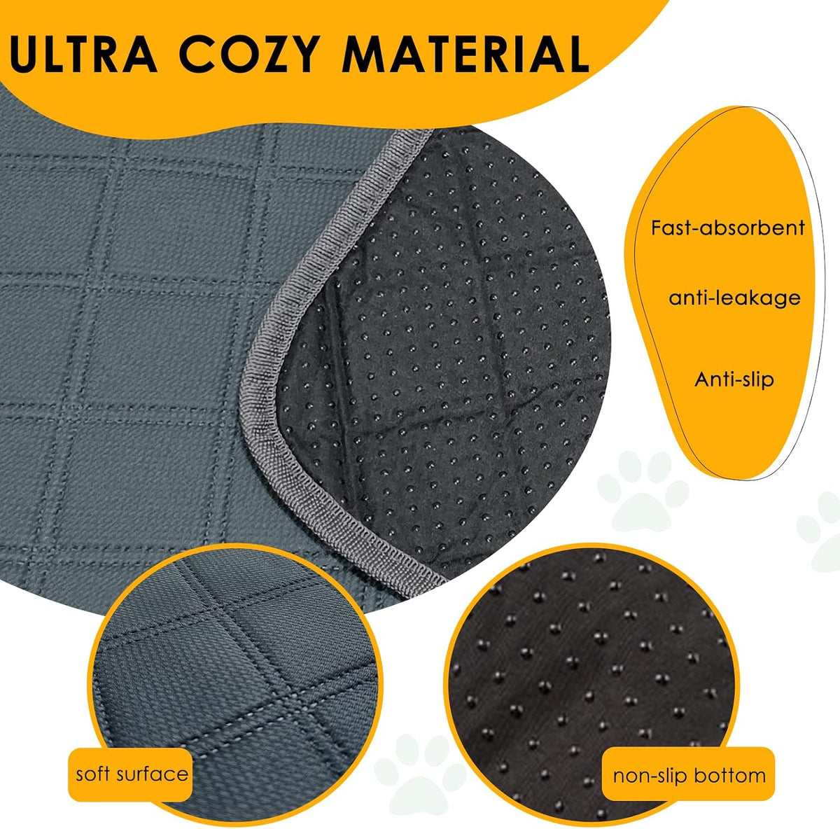 4 Pack Guinea Pig Cage Liners Washable Guinea Pig Bedding Reusable Waterproof Super Absorbent Guinea Pig Pee Pads Anti Slip Mat for Small Animals Rabbit Hamster Rat -28 x 14 Inch