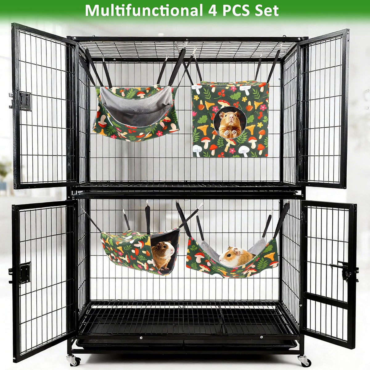 4 Pack Ferret Hammock Set for Cage Comfort Rat Bedding Accessories