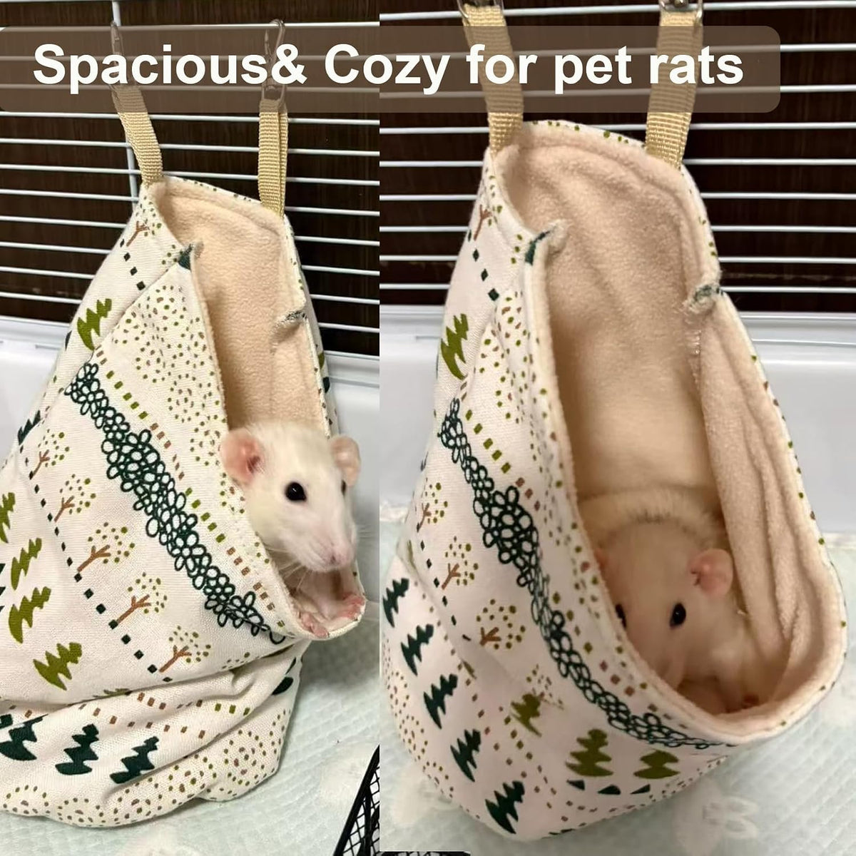 Sugar Glider Sleeping Pouch,Large 7.9'*9.8' Cage Hanging Bag,Breathable Cage Accessories & Toys for Sugar Gliders,Rats,Ferrets, Hamsters, Sack Swing Hanging Bed for Gliders Rat Hedgehog Hamster