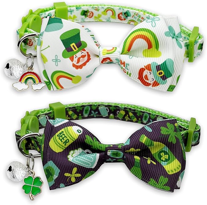 2 Pack St. Patrick Day Cat Collar by PohshidoPet