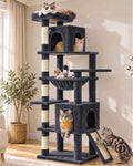 Feandrea Cat Tree, 70.3" Heavy Duty Cat Tower Condo for Indoors, Dark Gray