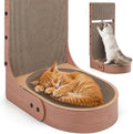 Cat Scratcher, 2 in 1 L Shape Wall Mounted Scratch Pad with Cat Bed Bowl
